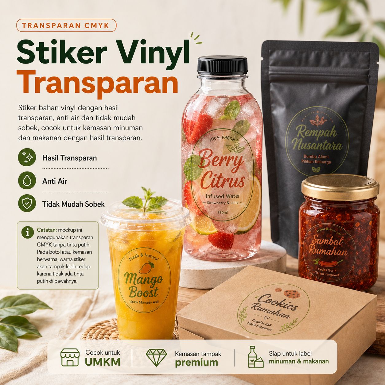 Stiker Vinyl Transparan